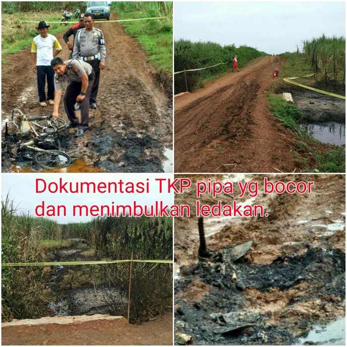 Ledakan Pipa Pertamina di Indramayu, Seorang Pengendara Sepeda Motor Terbakar