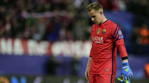 Marc Andre Ter Stegen absen di laga Barcelona vs Atletico.