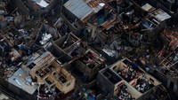 Rumah-rumah yang rusak diterjang Badai Matthew di Haiti, 5 Oktober 2016. REUTERS/Carlos Garcia Rawlins.