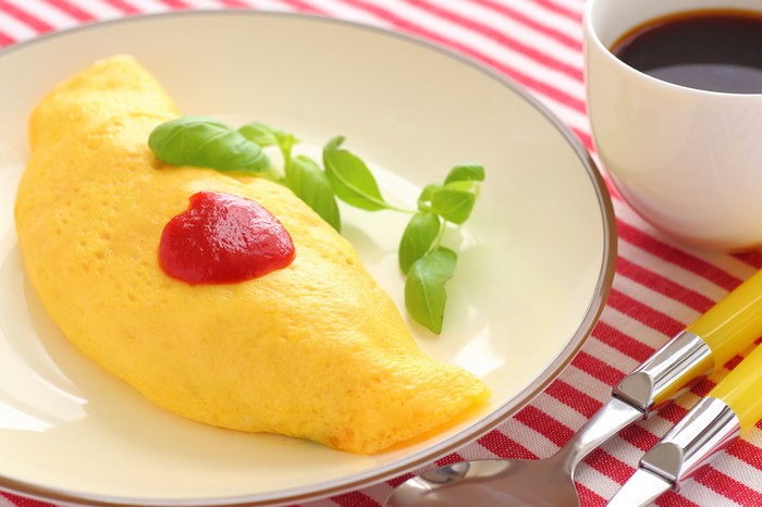 Fried chicken omelet curry