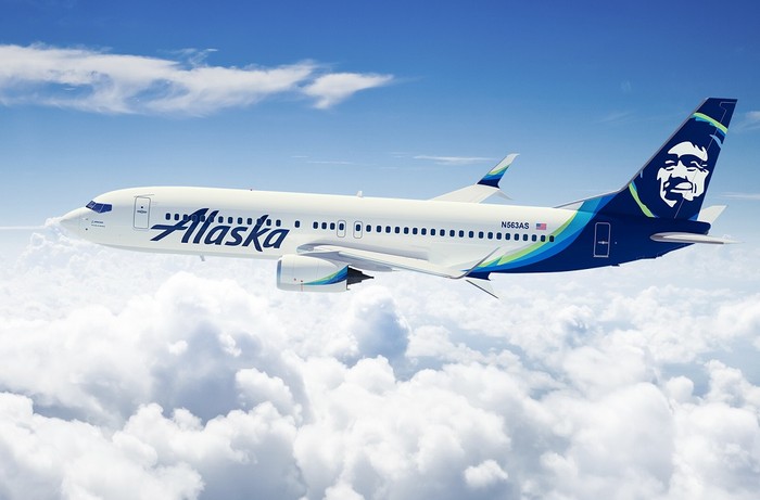 Ilustrasi pesawat maskapai Alaska Airlines