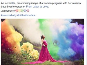 Makna di Balik Foto Ibu Hamil Berlatar Asap Pelangi yang Jadi Viral