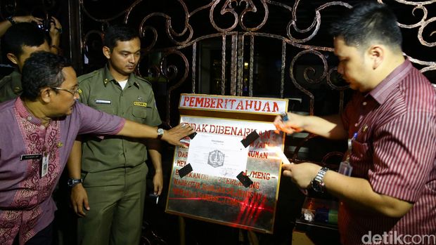 Diskotek Mille's saat disegel Pemprov DKI pada Kamis (13/10/2016).