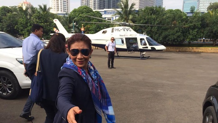 Beri Kuliah Umum di IPB, Susi ke Bogor Pakai Heli