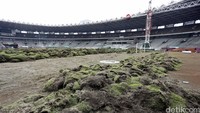 Rumput yang rusak juga diganti total.