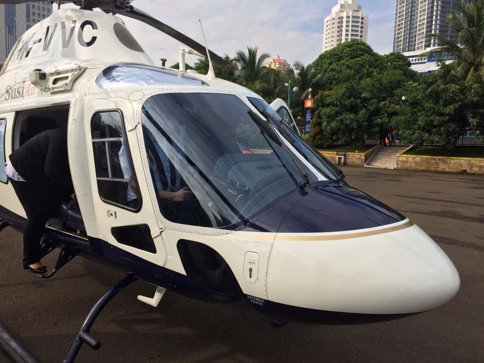Beri Kuliah Umum di IPB, Susi ke Bogor Pakai Heli