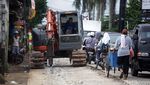 Ada Pengecoran, Lalin Jalan Buaran Tangsel Macet