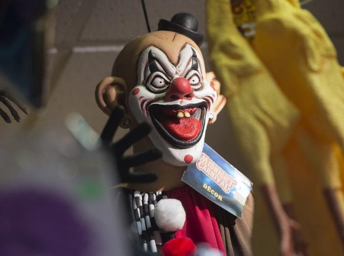 Halloween costumes and props, including a 