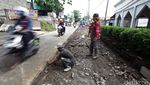 Ada Pengecoran, Lalin Jalan Buaran Tangsel Macet