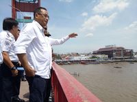 Menhub di Palembang (Foto: Nathania Riris Michico/detikcom)