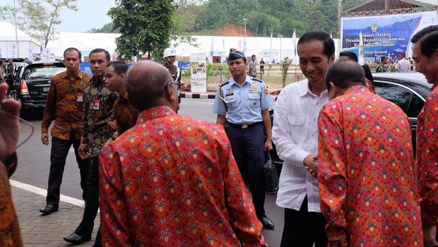 Jokowi membuka Sail Karimata (Foto: Ikhwanul Habibi/detikcom)
