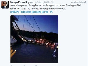 BNPB Ralat Informasi, Korban Tewas Jembatan Kuning Bali Ambruk 8 Orang