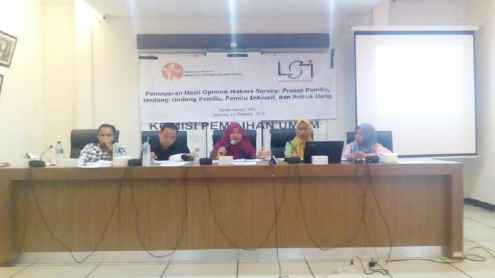 Survei LSI: Opinion Makers Ingin UU Pemilu Tunggal