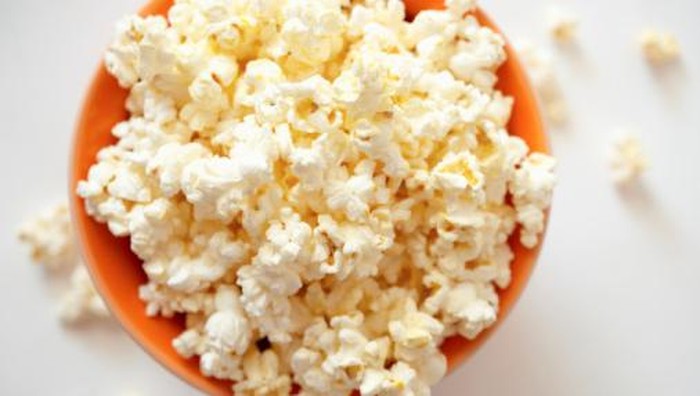 Overhead of a Bowl of Popcorn