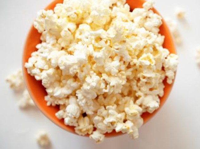 Overhead of a Bowl of Popcorn
