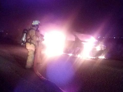 Mobil Chevrolet Terbakar di Kawasan Bandara Soetta, Pengemudi Selamat