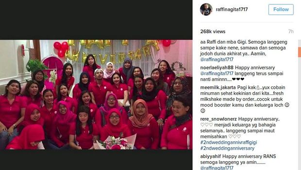 Rayakan Dua Tahun Pernikahan, Raffi Ahmad-Nagita Didoakan Langgeng