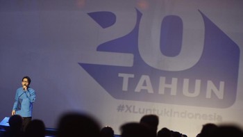 Penampilan Armand Maulana di pesta ultah ke-20 XL Axiata. Foto: detikINET/Rachman Hariyanto