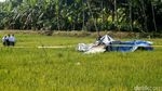 Pesawat Latih yang Jatuh di Cilacap Ditutupi Terpal