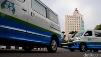 Sebanyak 34 mobil perlindungan anak dan perempuan untuk 34 propinsi dilepas di Gedung Dhanapala, Kompleks Kemenkeu, Jakarta, Jumat (21/10/2016).