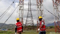 PLN bersama Bukaka uji kelayakan tower transmisi 500 KV 4 Sirkit di Bojonegara, Cilegon, Banten.