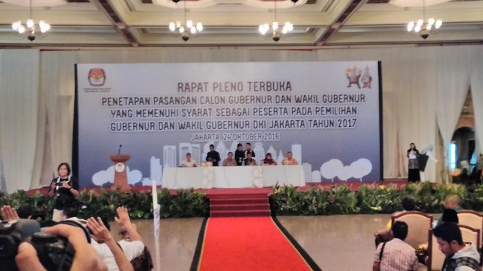 Tanpa Ahok-Djarot, Rapat Pleno Penetapan Cagub-Cawagub DKI Dimulai