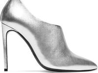 silver leather ankle boots