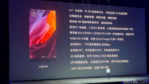 Xiaomi Mix, Ponsel Tanpa Bezel Rp 6 Jutaan