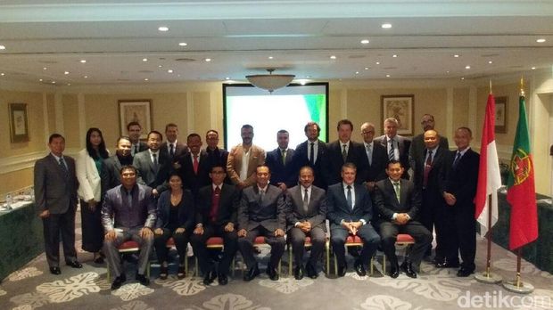  Delegasi Indonesia pada resepsi diplomatik dan pertemuan bisnis di Lisbon, Selasa (25/10/2016).