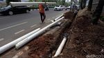 Pedestrian dan Kabel Lampu Jalan Antasari Diperbaiki