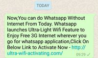 Gambar 1: Scam WhatsApp gratis.
