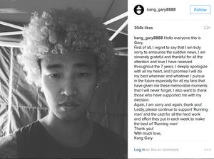 Kang Gary Minta Maaf karena Tinggalkan Running Man