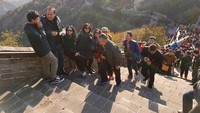 Meski sebentar kisah perjalanan ke tembok besar China benar-benar sangat berkesan. Apalagi kami datang pada waktu yang tepat sehingga keindahan pemandangan dapat terlihat dengan sempurna tanpa kabut (Elvan/detikTravel)