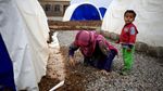 Potret Kesedihan Pengungsi di Mosul