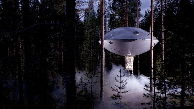 Kamar The UFO mirip UFO sungguhan (Treehotel)