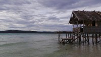 Di Pulau Mansuar ada beberapa homestay milik warga yang disewakan untuk wisatawan. Keberadaan homestay ini bisa jadi elemen tambahan yang akan menjadikan foto Anda makin menarik (Wahyu/detikTravel)