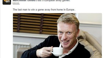 Dalam lima laga away terakhir di Eropa, MU dikatakan kalah terus. Terakhir mereka menang away adalah di zaman Moyes. Foto: Istimewa