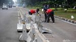 Separator Busway Rusak Pasca Demo 4 November