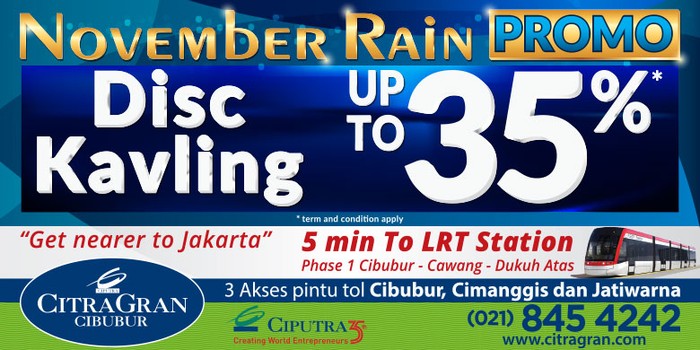 Pembangunan LRT Berdampak Pada Kenaikan Nilai Investasi Di CitraGran Cibubur