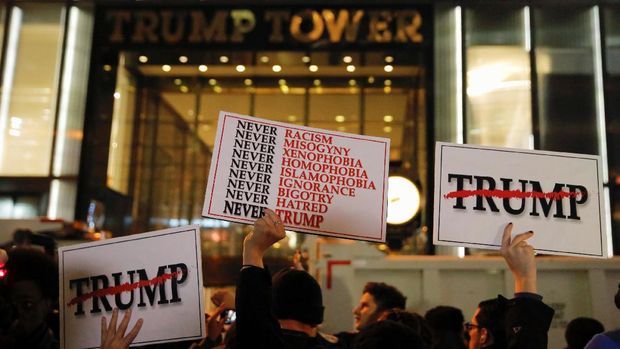 Demo anti-Trump di New York