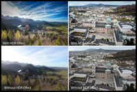Penggunaan efek HDR pada foto landscape dan cityscape.