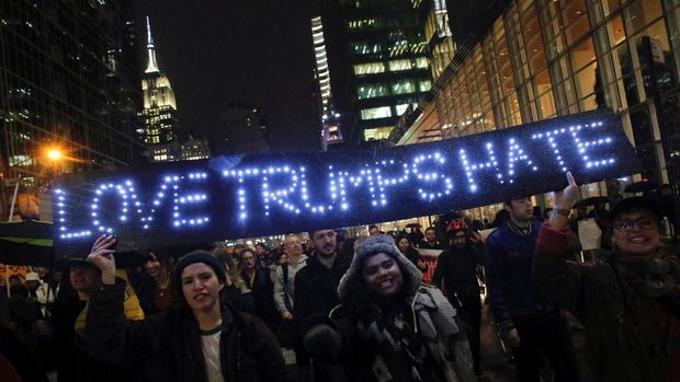 Demo anti-Trump di New York