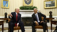 Trump dan Obama melakukan pertemuan selama sekitar 2 jam. Kevin Lamarque/Reuters/detikFoto.