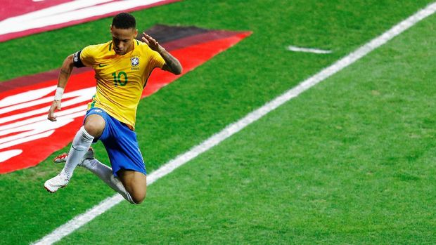 Neymar jadi andalan timnas Brasil di Piala Dunia 2018.