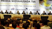 Prodia menawarkan sebanyak 187,5 juta saham baru atau sekitar 20 persen dari total saham perseroan kepada publik pada kisaran harga Rp 6.250 hingga Rp 8.000 per saham.