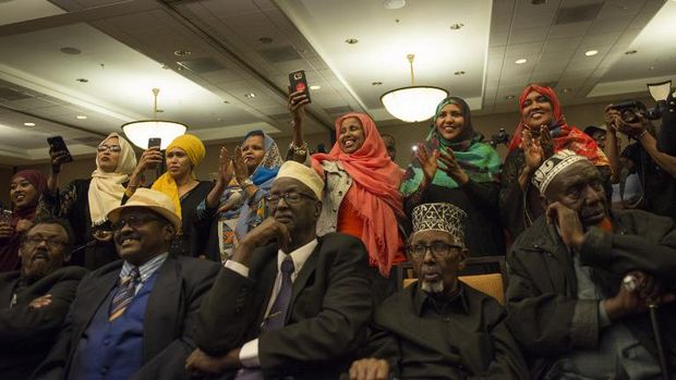 Para pendukung Ilhan Omar