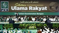 Jokowi memberikan sambutan di hadapan para ulama dari berbagai daerah di Indonesia.