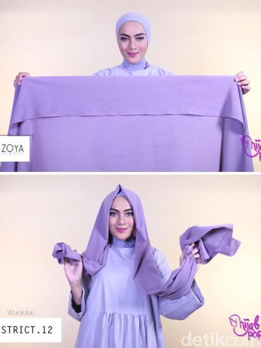 Tutorial Hijab Aksen Ikat Samping