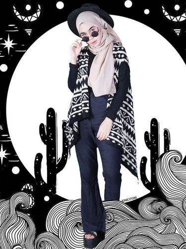 Hijab Style: Dian Pelangi Hingga Nabila Zirus Tampil Ala Hippie 