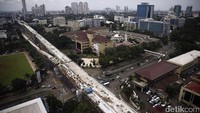 Ini kondisi terkini proyek jalan Layang TransJakarta Koridor XIII Tendean-Ciledug, pada Rabu (17/11/2016).
